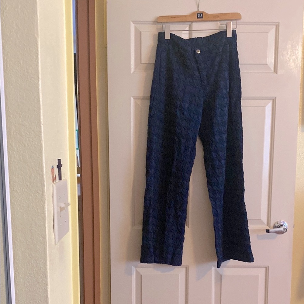 NWT Johnny Was Navy Textured Pants, Size S